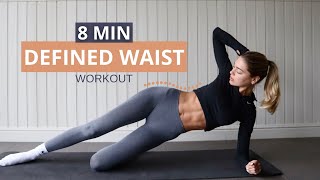 8 MIN DEFINED WAIST  quick amp effective small waist workout  No Equipment [upl. by Mintun]