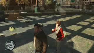 Lady in red shirt and scarf trying her hand on Niko Belic Gta 4 funny Game GAG [upl. by Niddala]