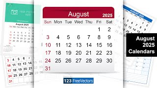 August 2025 Calendar  123FreeVectors [upl. by Mad]