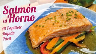 Como hacer SALMON EN PAPILLOTE al HORNO FACIL Y RAPIDO  RECETA [upl. by Addam]