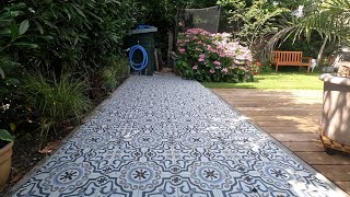 Nicoles turning old concrete gravel pavers into a great Portuguese patio [upl. by Ecirtnahc]