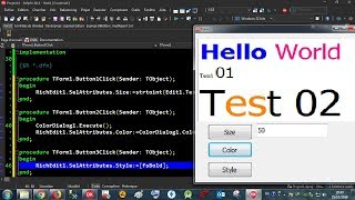 Delphi 024 RichEdit  06 Color Size text Selected [upl. by Oliana]