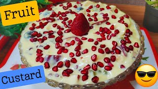 FRUIT CUSTARD Recipe super creamy super delicious  Creamy Easy Summer Dessert [upl. by Hsan]