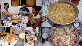 NOITE DA PIZZA🍕 FAMÍLIA JUNTINHA VITÓRIA FEZ ESSAS DELÍCIAS PIZZA DE FRANGO E CALABRESA😋 [upl. by Eadie464]