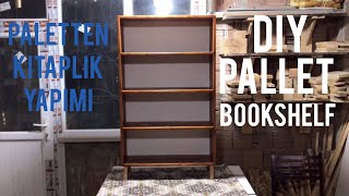 Paletten kitaplık yapımı  Making a bookshelf from pallet [upl. by Orelle749]