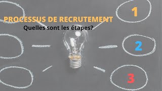 1 Processus de Recrutement Quelles sont les étapes [upl. by Ettenwahs226]