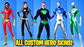 All Customizable HERO Skins Backlash Hunter Joltara Polarity amp More Fortnite Battle Royale [upl. by Nawiat58]