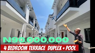 HOUSE FOR SALE IN LEKKI LAGOS NIGERIA  4 Bedroom Terrace Duplex in Lekki County Home [upl. by Enois526]