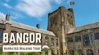 BANGOR Wales  4K Narrated Walking Tour  Lets Walk 2023 [upl. by Erdnaek]