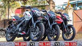 Finally 2024 Bluetooth📲 Bajaj Pulsar NS200 vs NS160 vs NS125 Full Comparison Detailed Review amp Price [upl. by Macdougall]