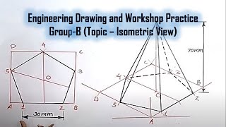 Example25 Isometric view of Pentagonal Pyramid [upl. by Afton]