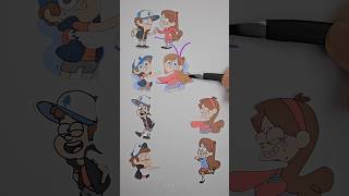 Gravity Falls Dipper and Acrylic line matching puzzle shorts viral art [upl. by Aleta]