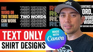 Over 10 Text Only Design Styles You Can Use for Print on Demand All Made for FREE with Canva [upl. by Edyaj]