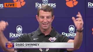 Dabo Swinney talks about what he does on Saturdays during a bye week [upl. by Llehcar]