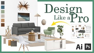 Interior design how to create a 3D mood board [upl. by Pfeffer305]