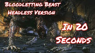 Bloodborne Bloodletting Beast Headless in 20 seconds  No Damage [upl. by Childers]