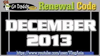 Godaddy Renewal CodeCoupon December 2013 [upl. by Lyrad730]