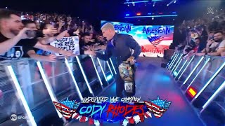 Cody Rhodes ELECTRIC Entrance WWE Smackdown in Lyon France [upl. by Ahsiyt]