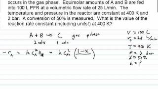 Reaction Rate in an Isothermal PFR [upl. by Ayekahs]