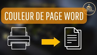 Imprimer la COULEUR de page DANS WORDTutoriel Office [upl. by Brozak]