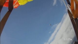 Meteorite filmed by skydiver Footage of hurtling black rock filmed over Norway [upl. by Llirret]