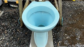 Blue 1970s Royal Venton New Coronet Washdown Toilet [upl. by Ritz535]