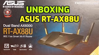 Unboxing Router wireless ASUS Gigabit RTAX88U [upl. by Conway292]