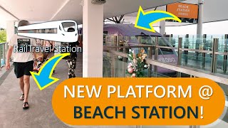 NEW PLATFORM AT BEACH STATION Sentosa Express Monorail Imbiah→Beach Station Cab View  Walkthrough [upl. by Sinnard216]