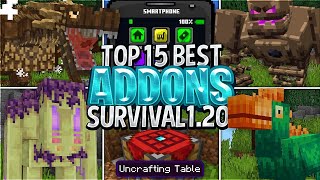 😲15 MEJORES ADDONS SURVIVAL para MINECRAFT 120  12071 BedrockPE MODS MINECRAFT BEDROCK 120 [upl. by Schaper]