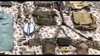 My WWII Collection  USMC Army Iwo Jima and more WW2 Marine Corps with Haversack Web Belts etc [upl. by Juster]