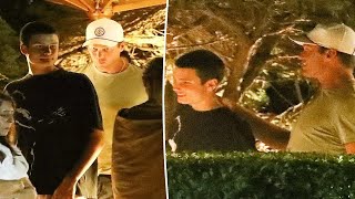 Tom Brady enjoys night out with elder son Jack 16 at Hamptons hotspot [upl. by Ahselrac]