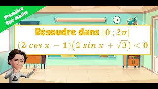 Résoudre dans 02pi  2 cos x  12 sin x V3 inf 0 [upl. by Debarath640]