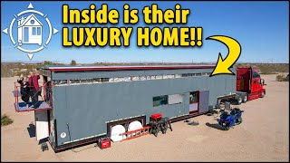 They built a luxury Tiny Home inside of a 18wheeler Semi Truck [upl. by Dichy]