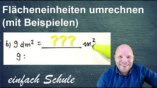 Flächeneinheiten umrechnen mit Trick  Flächen  Flächeninhalt  mit Beispielen [upl. by Miles]