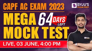 UPSC CAPF AC Exam 2023 CAPF AC 2023 Mega Mock Test I CAPF AC 2023 Exam Preparation [upl. by Nady]