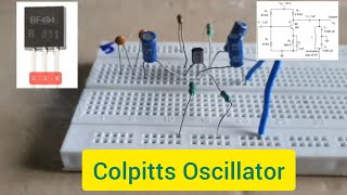 Colpitts oscillator  Circuit diagram  Diploma  Btech Experiment  Breadboard  LC Oscillator [upl. by Narcis255]