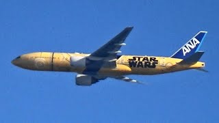 【希少】ANA【スター・ウォーズ】「C 3PO ANA JET」 離陸上昇シーン [upl. by Debbi664]