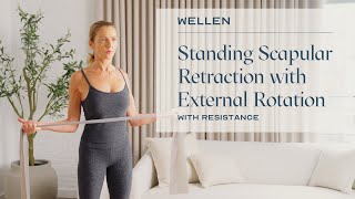 How To Do A Scapular Retraction with External Rotation with Resistance  Posture amp Strength  Wellen [upl. by Boser552]