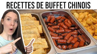 ON FAIT 3 RECETTES DE BUFFET CHINOIS CANADIEN SAUCISSES EN SIROP BOULES DE POULET ET EGG ROLLS [upl. by Halley939]