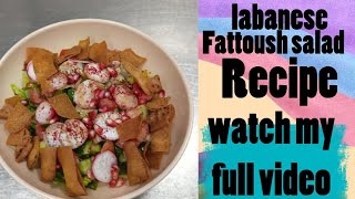 the best labanese fattoush salad recipe how to make fattoush salad try to at your home yammy🤭 [upl. by Nedgo]