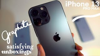 🖤 iPhone 13 Pro Max Graphite Unboxing 🖤 very satisfying asmr✨ [upl. by Im]