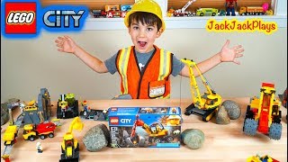 Playing with HUGE Lego City Mining Trucks Collection  Toy Unboxing  JackJackPlays [upl. by Kcirdnek]