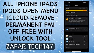 ICloud FMi Off Open Menu With Unlock Tool  All Iphones IPads Ipods open Menu Icloud Remove Free [upl. by Madian]