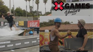 Travis Belsito XGames Wakeskate Demo X Manramp [upl. by Ayres14]