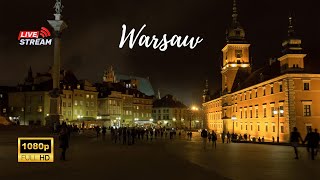 🔴 LIVE Night Walk in Warsaw Poland  City Center to Old Town [upl. by Xerxes]