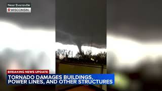 1st tornado to hit Wisconsin in February spotted NWS [upl. by Ellerol]