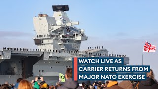 In full HMS Prince of Wales returns home from major Nato exercise [upl. by Lonnard]