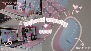 unboxing N520 Pink wireless keyboard amp mouse  typing asmr Type writer styled keyboard🍭 [upl. by Ylil]