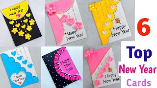 6 Easy amp Beautiful Greeting Card For New Year 2024new year card easyCard making idea for new year [upl. by Anbul]