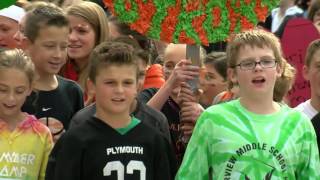 Plymouth students bring Homecoming parade to teacher with cancer [upl. by Nnylekoorb]